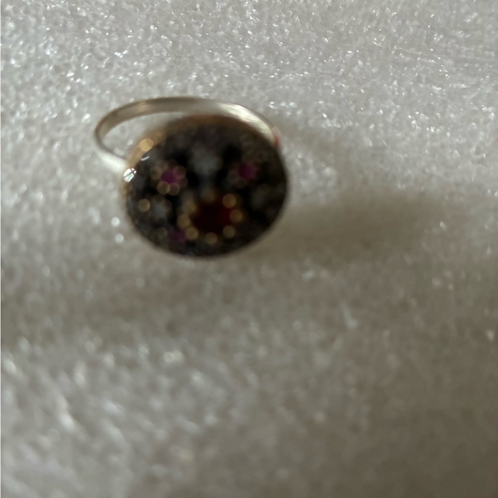 Elegant Silver and gold ruby Women's Ring